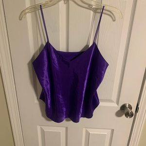 satin purple spaghetti strap tank
